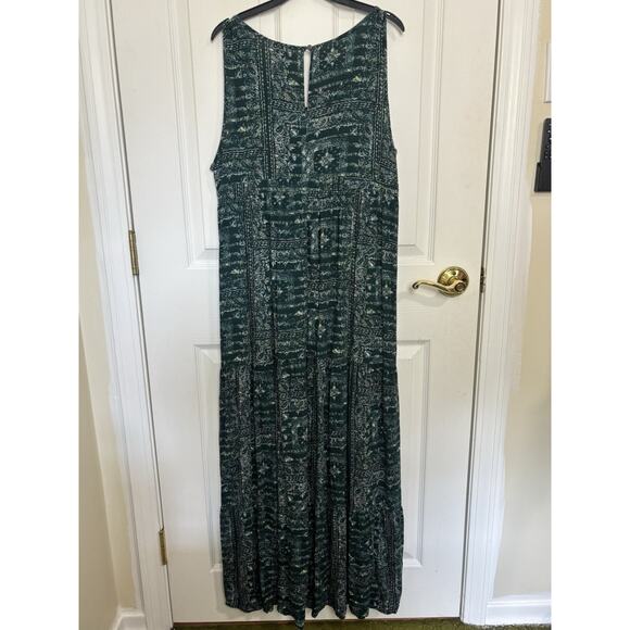 Sonoma Paisley Print Sleeveless Tiered Maxi Dress Size Large Boho Western Beach - Picture 3 of 7